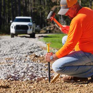 SitePro Frost Pin, 1˝ x 18˝ Steel, 1-3/4˝ Hi-Vis Lime Button Top