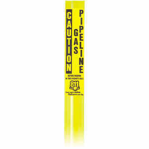 Fiberglass Utility Marker, “Caution Gas Pipeline”, Yellow