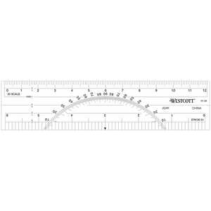 Westcott Model W-38 6” Protractor Ruler, English