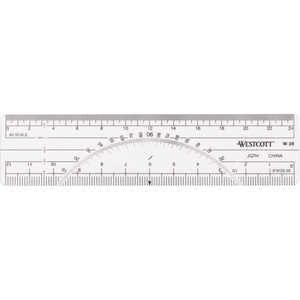 Westcott Model W-39 Protractor/Scale Ruler, 20 and 40 parts to the inch, 6˝L