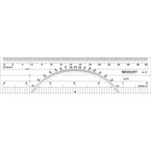 Westcott Model W-37 6” Protractor Ruler, Decimal