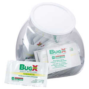 Bug-X FREE Insect Repellent Towelettes, Fish Bowl of 50