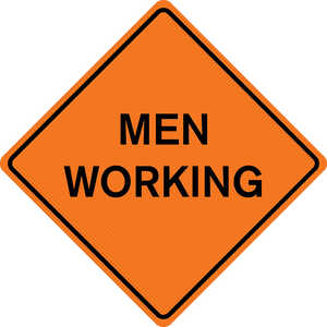 36” x 36” Mesh Sign, “MEN WORKING”