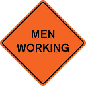 36˝ x 36˝ Solid Sign, “MEN WORKING”