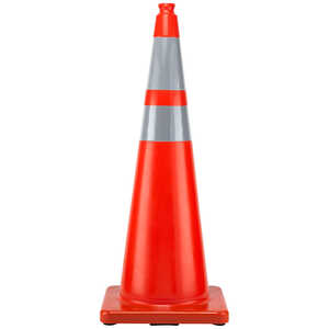 Fluorescent Orange Traffic Cone, 36˝ With 4˝ and 6˝ Reflectors