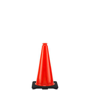 Fluorescent Orange Traffic Cone, 18˝ Without Reflectors