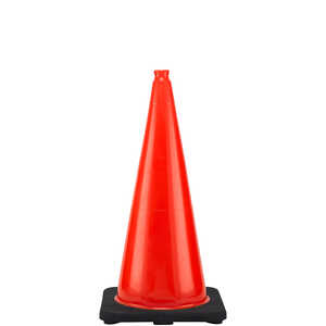 Fluorescent Orange Traffic Cone, 28˝ Without Reflectors