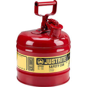 Justrite Type I Safety Can, 2-Gallon Gasoline Can