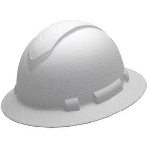 Pyramex Ridgeline Hydro Dipped Graphite Pattern Full Brim Hard Hat, Matte White