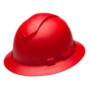Pyramex Ridgeline Hydro Dipped Graphite Pattern Full Brim Hard Hat, Matte Red