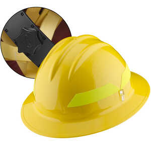 XL Brim Yellow Hat, Bullard Wildland Fire Helmet with Ratchet Suspension