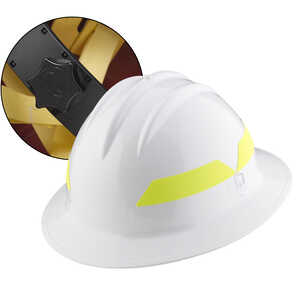 XL Brim White Hat, Bullard Wildland Fire Helmet with Ratchet Suspension