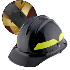 Black Cap, Bullard Wildland Fire Helmet with Ratchet Suspension