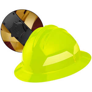 Lime Yellow Hat, Bullard Wildland Fire Helmet with Ratchet Suspension
