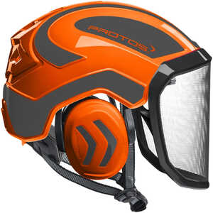 Pfanner Protos Integral Arborist Helmet, Orange/Gray