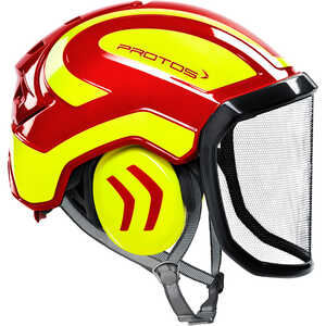 Pfanner Protos Integral Arborist Helmet, Red/Neon Yellow