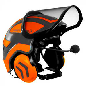 Pfanner Protos Integral Arborist Helmet with Sena WORK4 Communication, Orange/Gray
