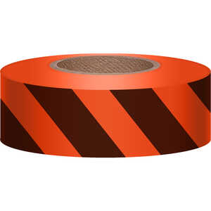 Orange/Black, Presco Stripe Vinyl Flagging, 1-3/16”W x 300’L