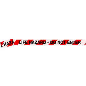 “LIFE HAZARD - DO NOT ENTER” Barricade Tape, 3˝W x 1,000´L, 3 mil thick
