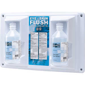 Two 16 oz. Bottles Emergency Eye Flush Wall Station