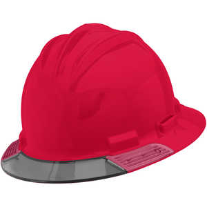 Bullard AboveView Hard Hat, Red Hat with Grey Visor