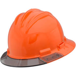 Bullard AboveView Hard Hat, Orange Hat with Grey Visor