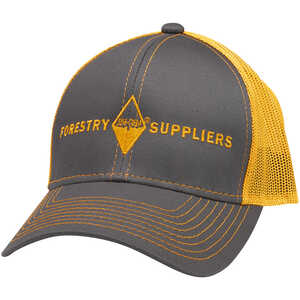 Forestry Suppliers Field Cap, Charcoal/Neon Orange Mesh with Neon Orange Logo