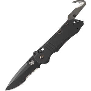 Benchmade Tactical Triage Knife, Serrated Edge Blade with Black Coated Finish