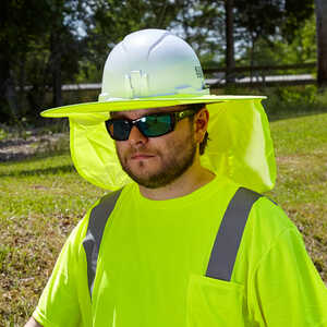 OccuNomix Stow-Away Hard Hat Shade, Hi-Viz Yellow