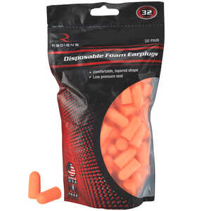 Radians 32dB NRR Foam Earplugs, Bag of 50 pairs