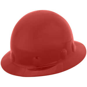Fibre-Metal E1 Full Brim Hard Hat with Ratchet, Red