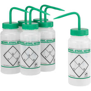 Bel-Art Scienceware Methyl Ethyl Ketone Safety Wash Bottles, 500mL/16 oz. capacity, Pack of 6