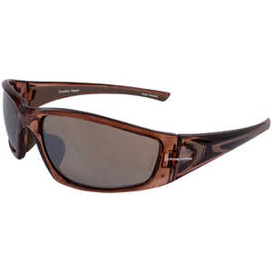 Radians Crossfire Safety Glasses, Crystal Brown Frame/HD Mirror Lens