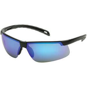 Pyramex Ever-Lite Safety Glasses, Black Frame/Ice Blue Mirror Lens