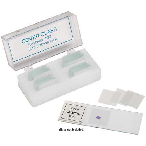 Microscope Square Cover Slips, 18mm x 18mm, Box of 140