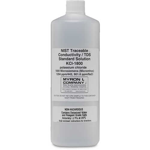 Myron L Company 1,800 µS KCl Standard Conductivity Calibration Solution, 32 oz. Bottle Myron L Company 1,800 µS KCl Standard Conductivity Calibration Solution, 32 oz. Bottle