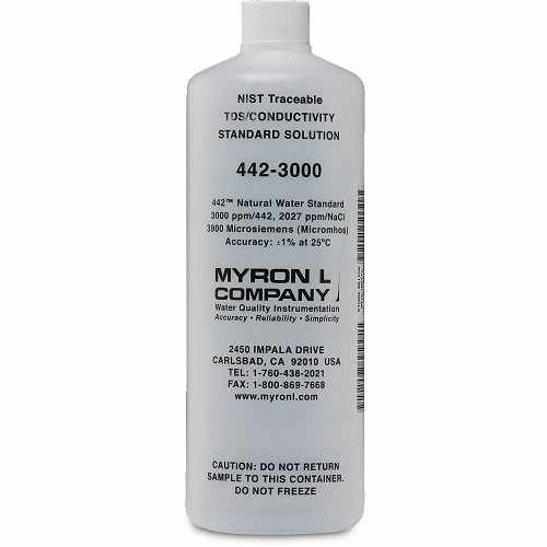 Myron L Company 3,000 ppm 442 Natural Water Standard Solution for Salinity and TDS Calibration, 32 oz. Bottle