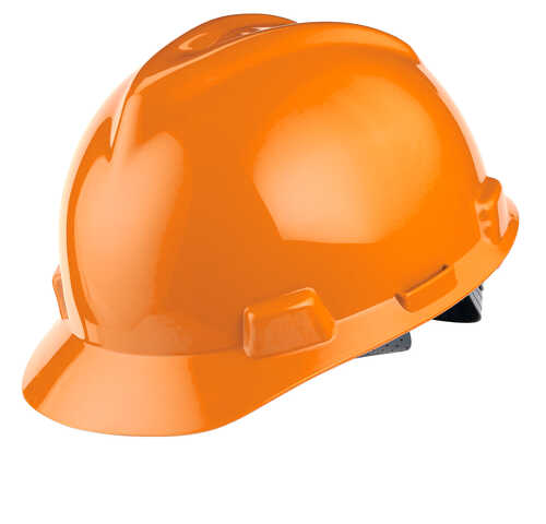 MSA V-Gard Slotted Cap w/Staz-On Susp., Orange