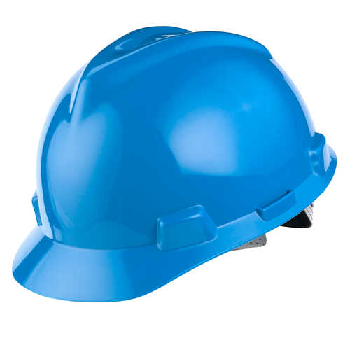 MSA V-Gard Slotted Cap w/Staz-On Susp., Blue