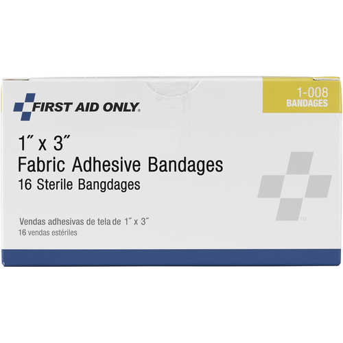 Forestry Suppliers First Aid Refill, Sterile Fabric Bandages, 1˝ x 3˝, Box of 16