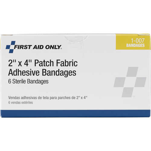 Forestry Suppliers First Aid Refill, Sterile Fabric Adhesive Bandages, 2˝ x 4˝ Patch, Box of 6 Forestry Suppliers First Aid Refill, Sterile Fabric Adhesive Bandages, 2˝ x 4˝ Patch, Box of 6