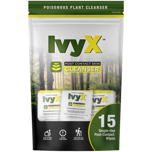 IvyX Post-Contact Skin Cleanser, Pack of 15 0.28 oz. Packets