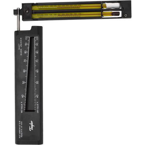 Taylor Sling Pocket Psychrometer, 20°F to 120°F in 1° divisions, Red liquid