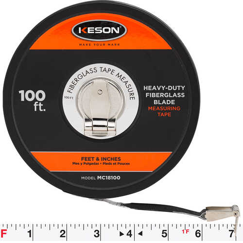 Keson Closed Reel Fiberglass Tape, 100’, Model MC-18100