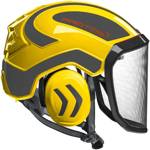 Pfanner Protos Integral Arborist Helmet, Yellow/Gray