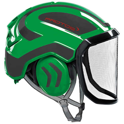 Pfanner Protos Integral Arborist Helmet, Green/Gray