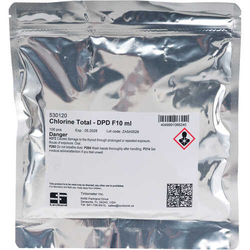 Lovibond Total Chlorine Reagent, Pack of 100 Lovibond Total Chlorine Reagent, Pack of 100
