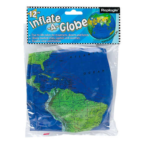 Globe, 12˝ Topo Inflatable, Pack of 12