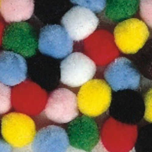 Pom Poms, 1˝ Assorted Colors, Pack of 100 (Case of 100 Packs)