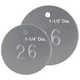 Round Aluminum Tags, Numbered, 1-1/4” Dia., 101-200